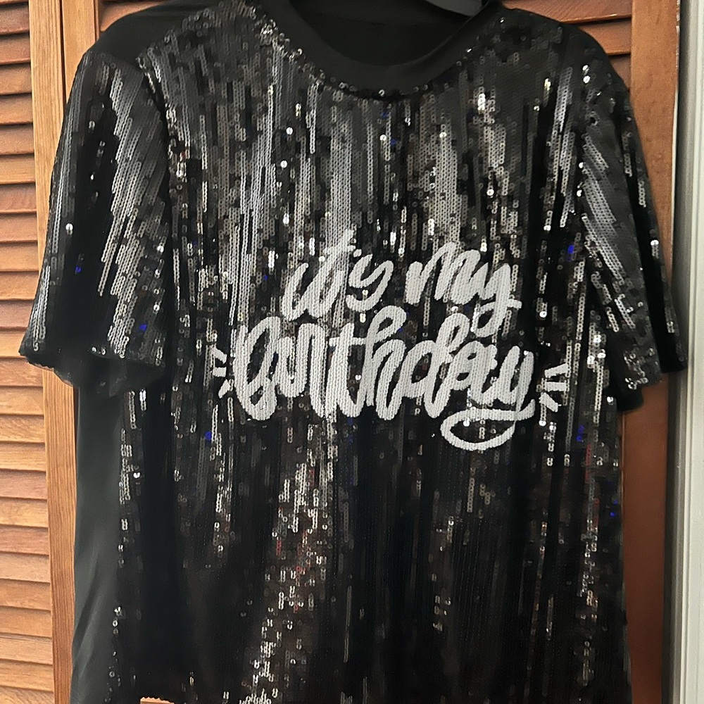 Black Sequin Women’s Birthday Shirt